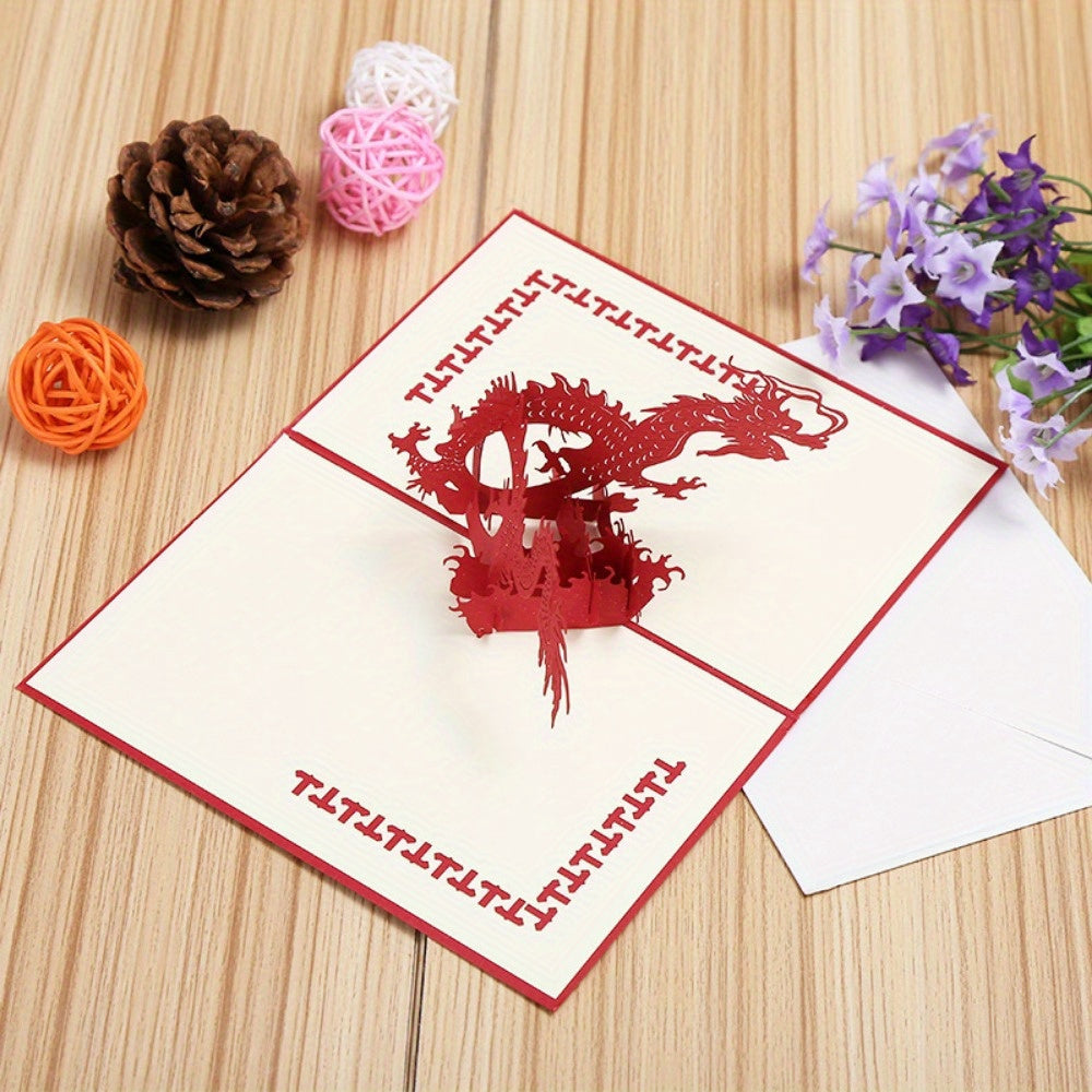 Chinese Dragon 3D Greeting Card - Business Gift Card
