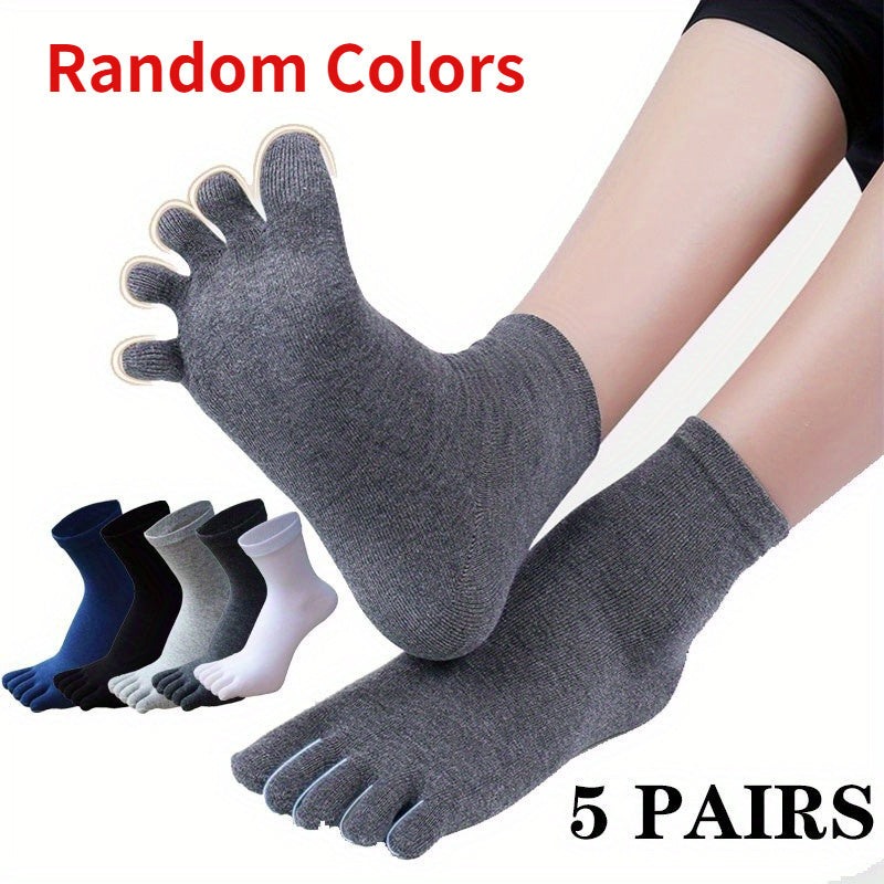 5 Pairs Cotton Deodorant Five Toe Socks