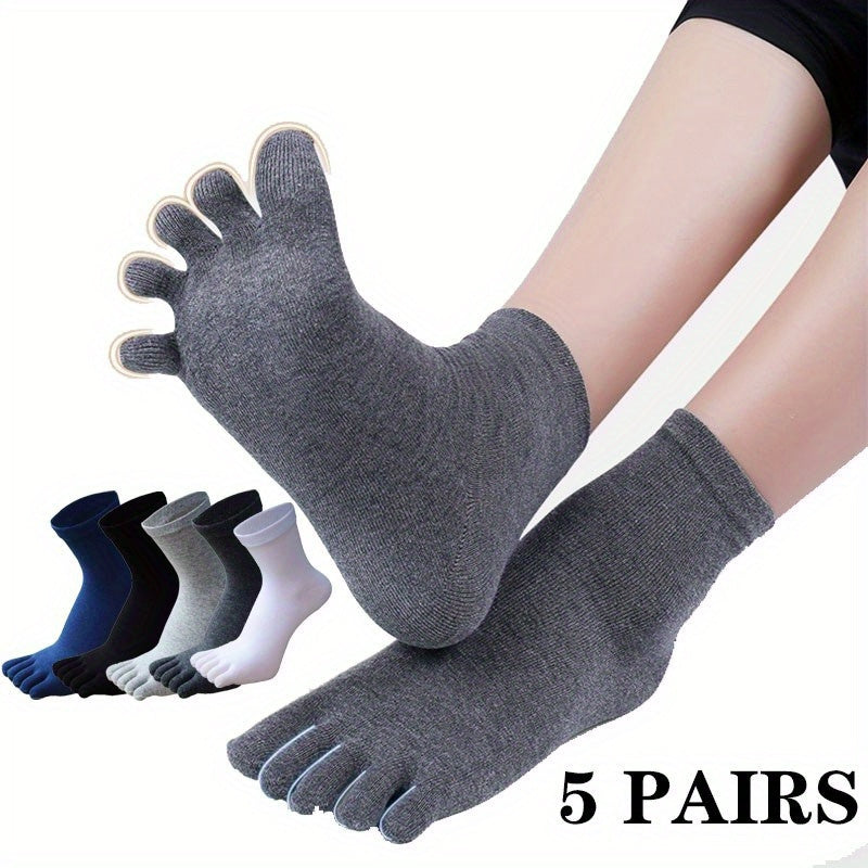 5 Pairs Cotton Deodorant Five Toe Socks
