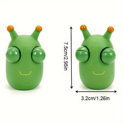 4pcs Grass Worm Pinch Toy Novelty Eye Popping Vegetable Bug Anti Stress