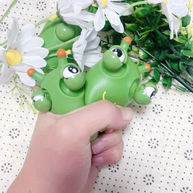 4pcs Grass Worm Pinch Toy Novelty Eye Popping Vegetable Bug Anti Stress