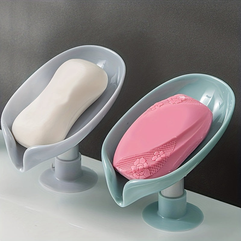Leaf Shaped Soap Box Drain Soap Holder with Suction Cup