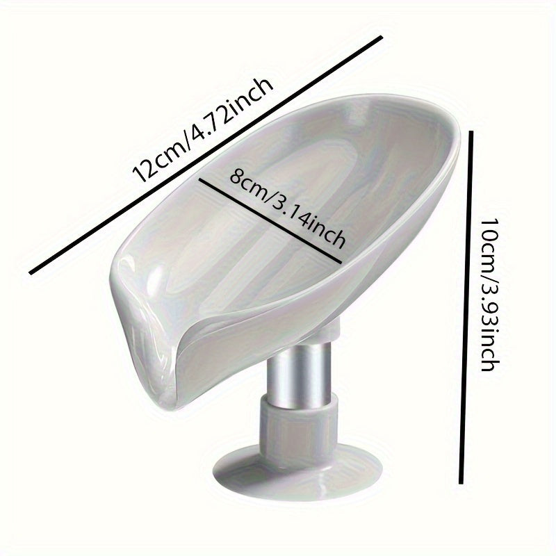 Leaf Shaped Soap Box Drain Soap Holder with Suction Cup