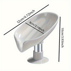 Leaf Shaped Soap Box Drain Soap Holder with Suction Cup