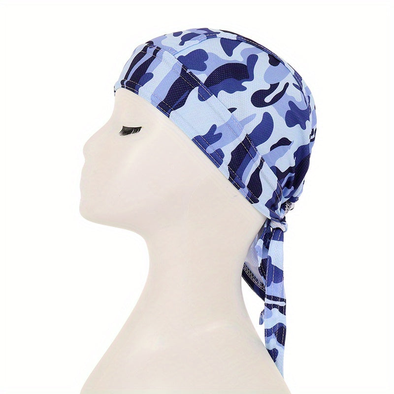 Unisex Camo Print Head Wrap Pirate Hat Summer Sweat-absorbing Outdoor Riding