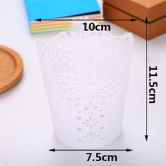 Lace Hollow Flower Pattern Pen Holder Creative Storage Bucket