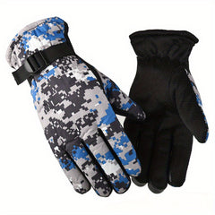 Winter Thickened Velvet Warm Gloves Windproof Cycling Motorcycle Gloves