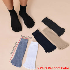 Men's 5 Pairs Five Toe Breathable Casual Socks