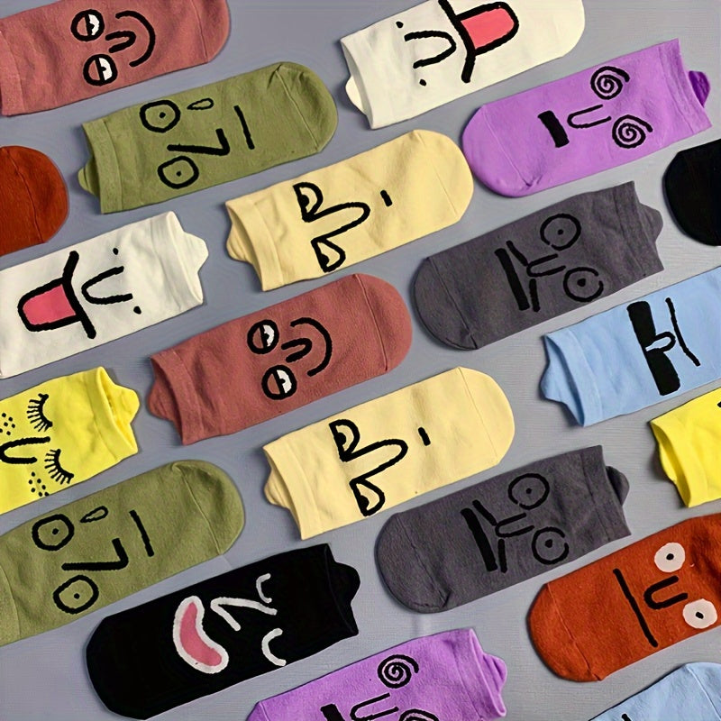 Funny Pattern Short Socks Soft & Lightweight Ankle Socks