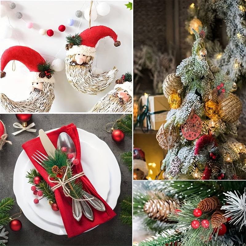 10pcs Mini Pine Needles Christmas Tree with Flowers and Bran
