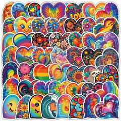 50pcs Vibrant Doodle Art Stickers Waterproof Reusable Decals for Laptops Skateb