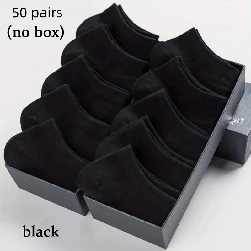 50 Pairs Thin Breathable Low Cut Ankle Socks for Women Men Summer