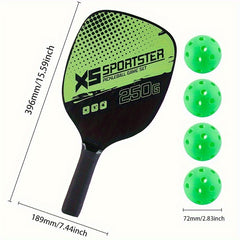 Pickleball Racket Set 2 Rackets 4 Balls 1 Storage Bag Outdoor Sports