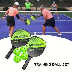 Pickleball Racket Set 2 Rackets 4 Balls 1 Storage Bag Outdoor Sports