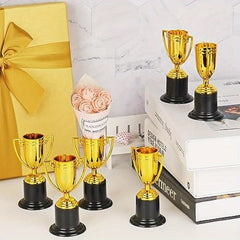 Mini Trophies 6-12pcs Golden Trophy Award Plastic Trophies 10-16 Cm