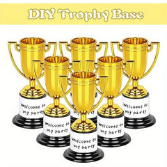 Mini Trophies 6-12pcs Golden Trophy Award Plastic Trophies 10-16 Cm