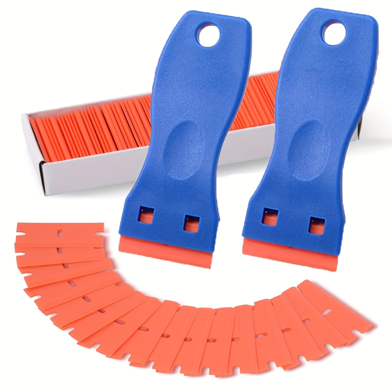 Plastic Razor Blade Scraper Set for Label Removal - Adhesive Remover Tool
