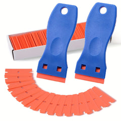 Plastic Razor Blade Scraper Set for Label Removal - Adhesive Remover Tool