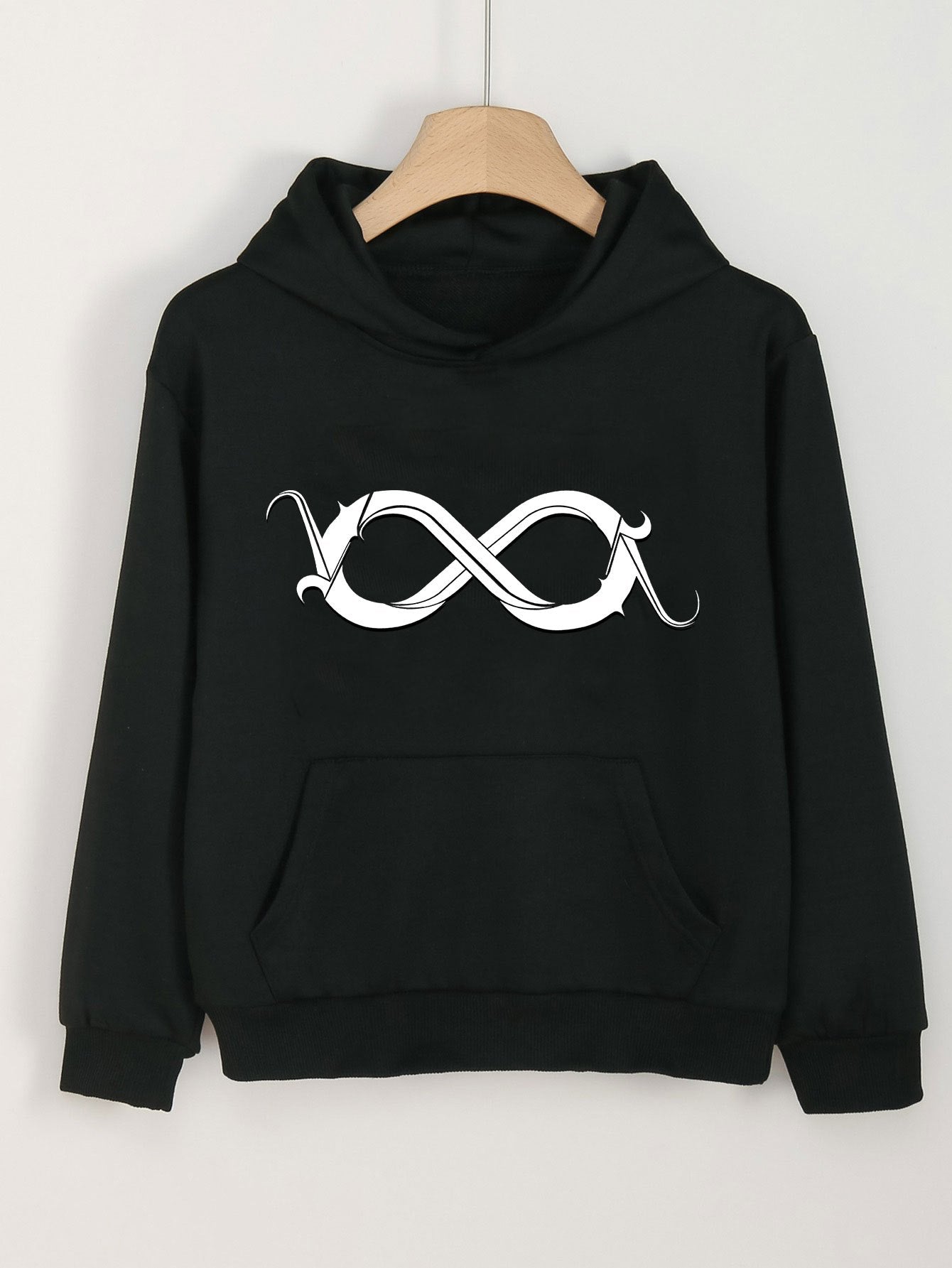 Pattern Print Hoodies w/ Pocket Girls Pullover Spring Fall Sports Gift