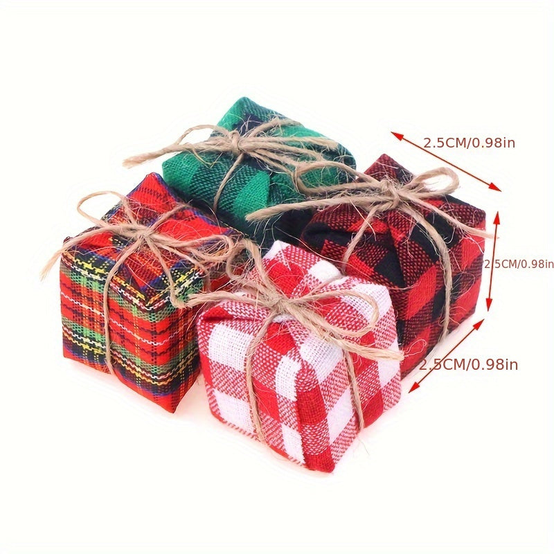 1:12 Scale Dollhouse Christmas Gift Boxes - Set of 4 Pretend Play Toys