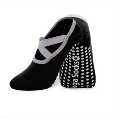 Women's Yoga Socks Non Slip Cross Strap - Sports Socks With Extra Grips