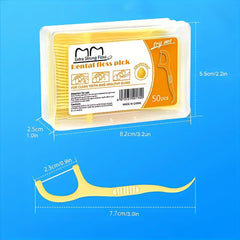 50pcs Thin Disposable Floss Sticks Fruit Flavor Individually Packaged