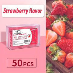 50pcs Thin Disposable Floss Sticks Fruit Flavor Individually Packaged