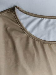  Colorblock Long Sleeve Round Neck Dress
