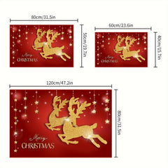 Crystal Velvet Rug Golddeer Pattern Mat Anti-slip Doormat