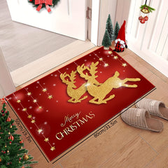 Crystal Velvet Rug Golddeer Pattern Mat Anti-slip Doormat