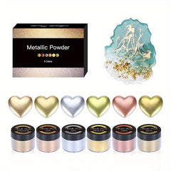 6 Colors Marble Crystal Glue Coloring Metallic Powder Glitter DIY Resin Craft