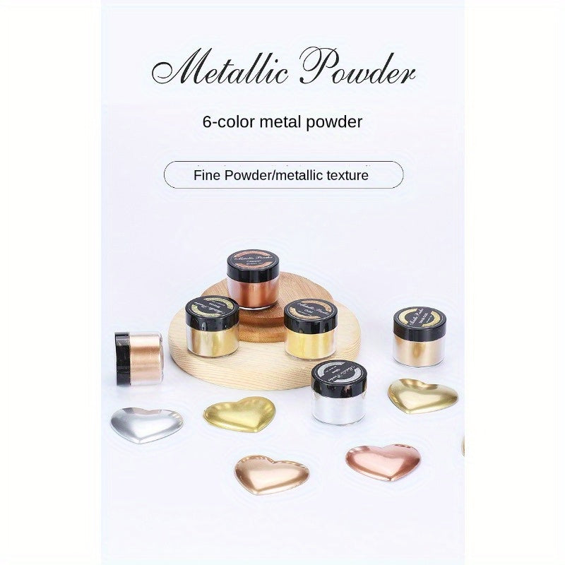 6 Colors Marble Crystal Glue Coloring Metallic Powder Glitter DIY Resin Craft
