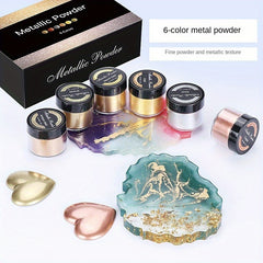 6 Colors Marble Crystal Glue Coloring Metallic Powder Glitter DIY Resin Craft