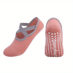 Women's Non Slip Yoga Socks Cross Strap Sports Socks