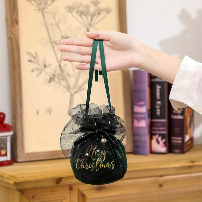 Velvet Jewelry Bags Merry Christmas Jewelry Pouches