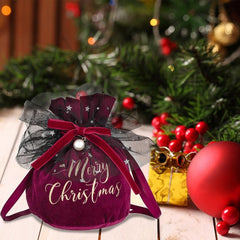 Velvet Jewelry Bags Merry Christmas Jewelry Pouches