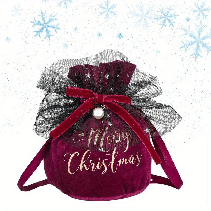 Velvet Jewelry Bags Merry Christmas Jewelry Pouches