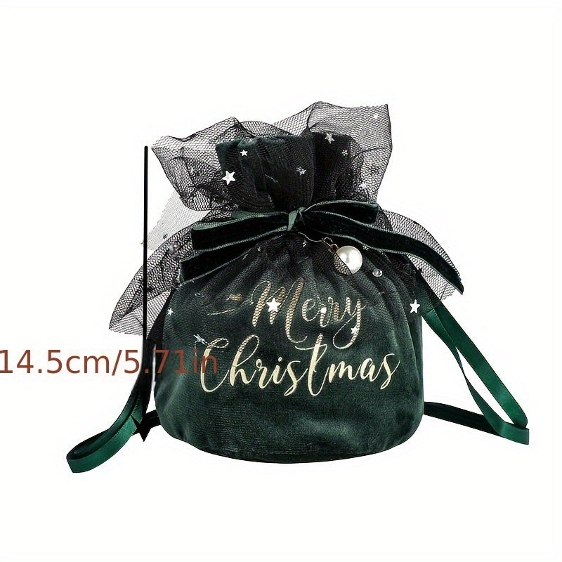 Velvet Jewelry Bags Merry Christmas Jewelry Pouches