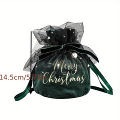 Velvet Jewelry Bags Merry Christmas Jewelry Pouches