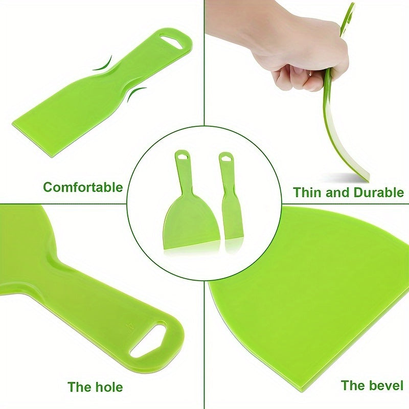 2pcs Reusable Plastic Putty Set Flexible Scraper Tool