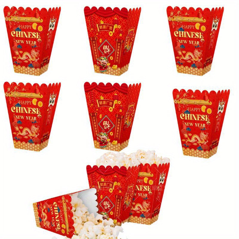 6pcs Popcorn Box Party Decoration Snack Box Festive Decor