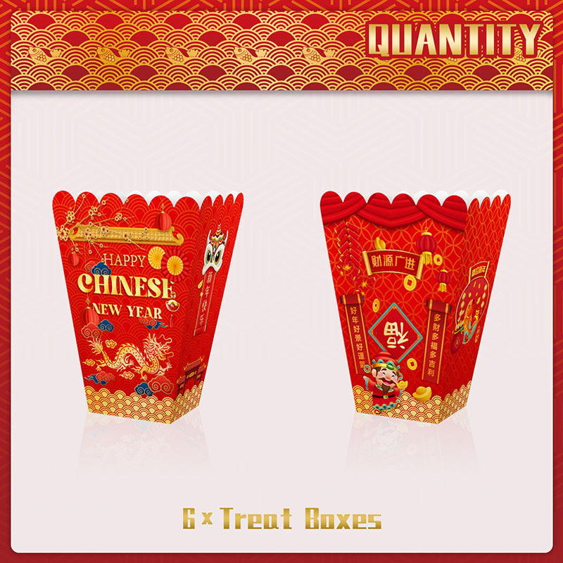 6pcs Popcorn Box Party Decoration Snack Box Festive Decor