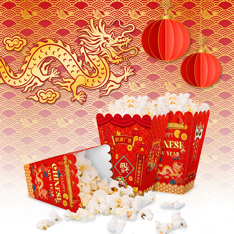 6pcs Popcorn Box Party Decoration Snack Box Festive Decor