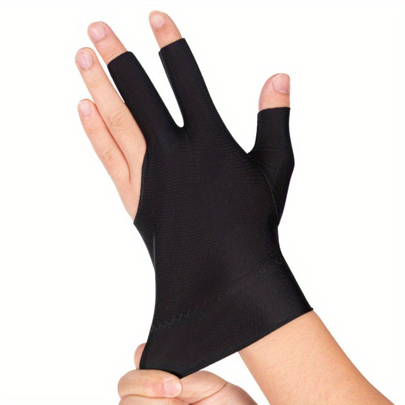 Fingerless 3 Finger Billiards Gloves Left Hand High Elastic Gloves