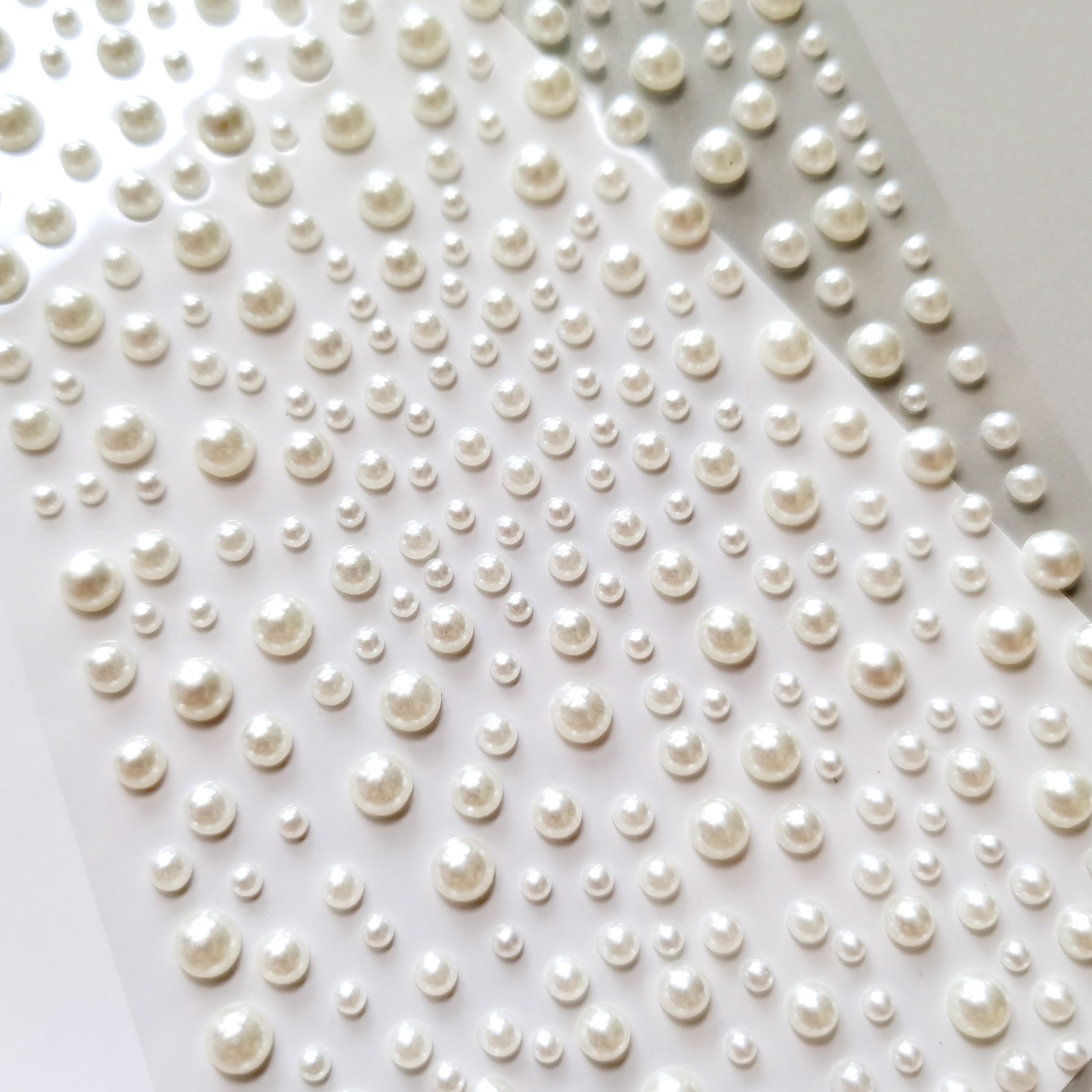 Pearl Stickers Flat Back Pearls Self Adhesive for Makeup Nail Art DIY Home Decor