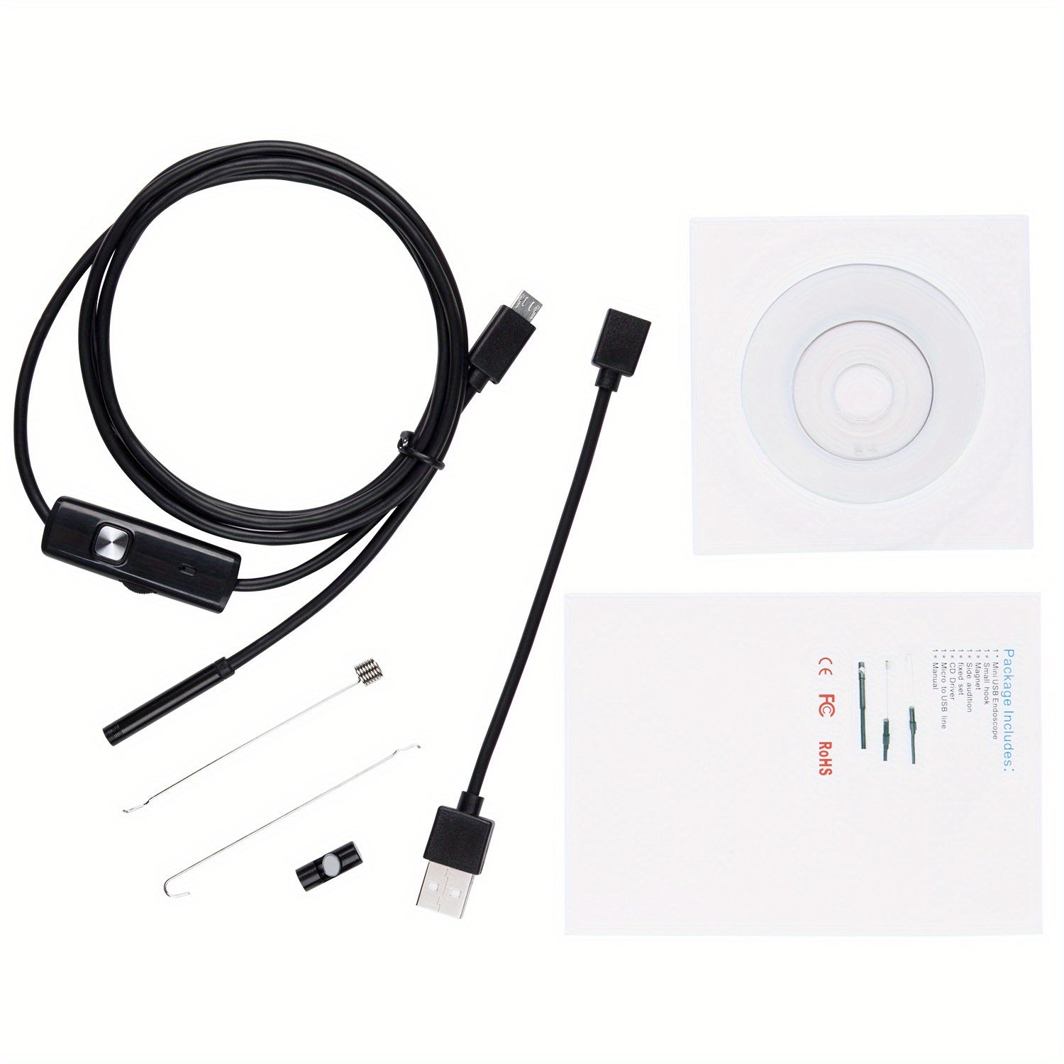 5.5mm Car Inspection Endoscope Camera Magnet Waterproof Mirror Android