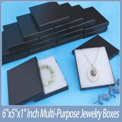 Cotton Filled Cardboard Jewelry Boxes 10 Packs for Necklace Bracelet Bulk
