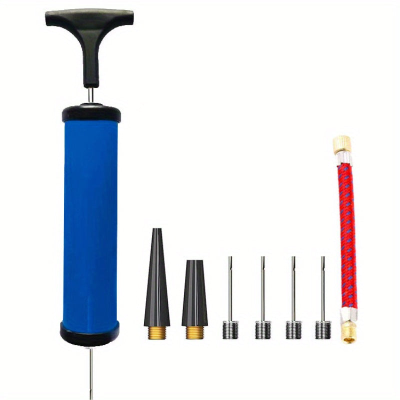 Sports Ball Pump with Needles Nozzle Extension Hose