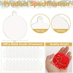 Acrylic Circular Plate DIY Christmas Decorations Hand Painting Decor