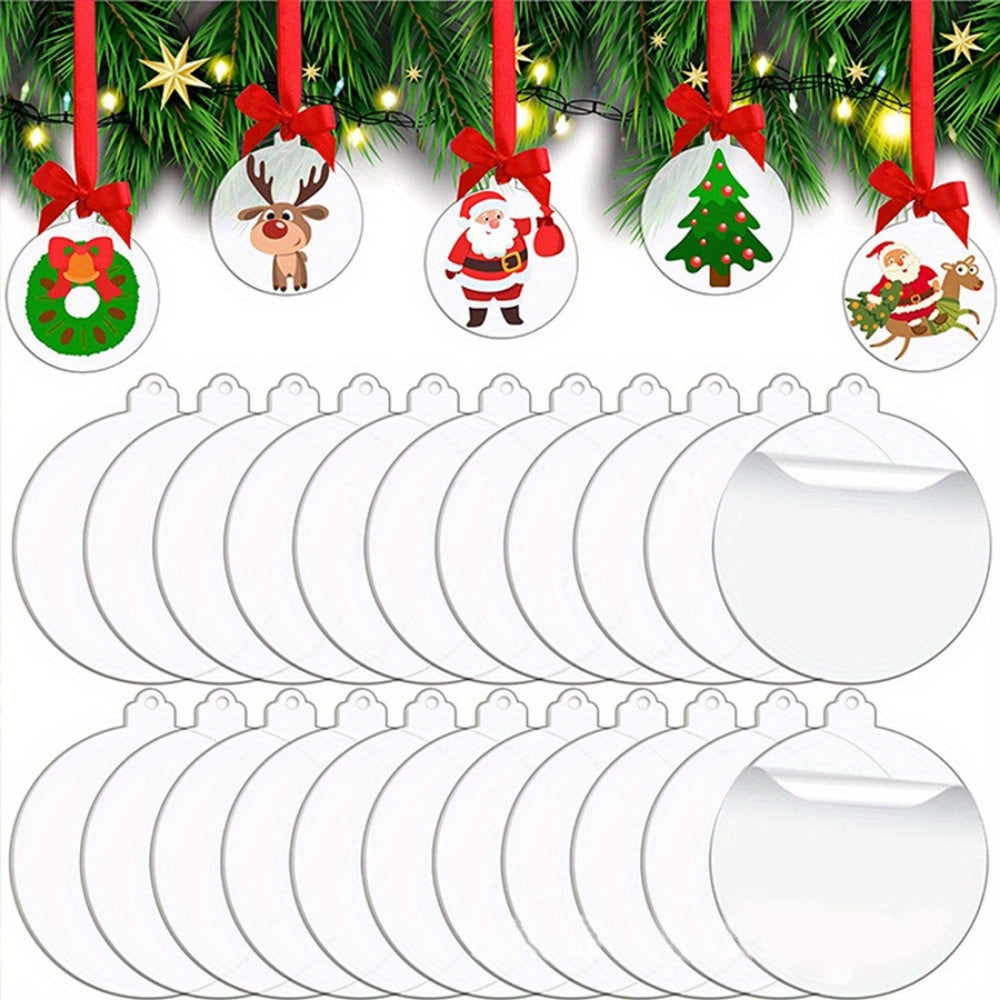 Acrylic Circular Plate DIY Christmas Decorations Hand Painting Decor